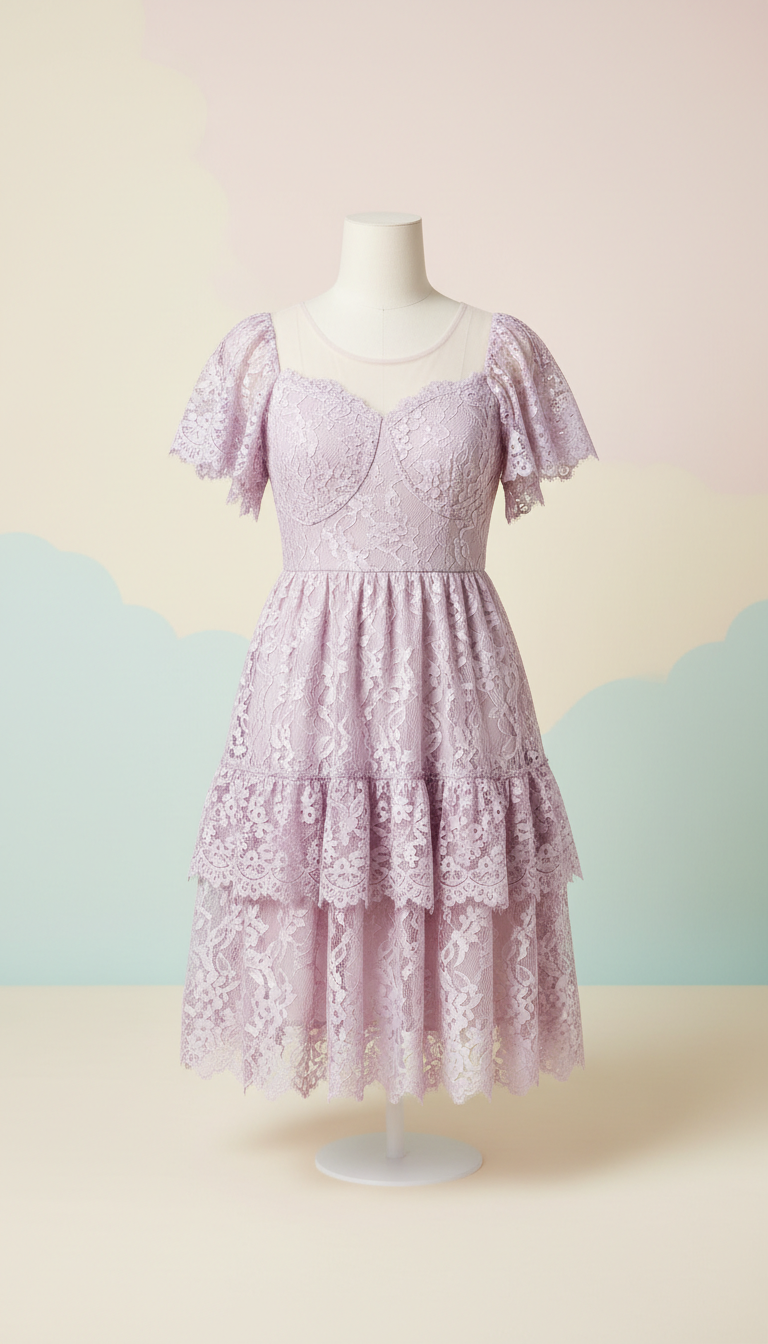 Lavender Mist Lace Dress