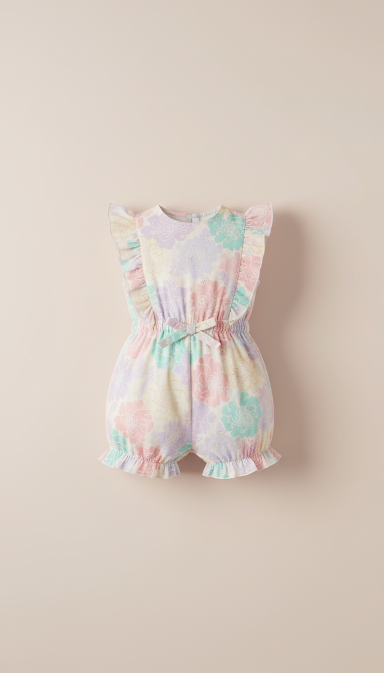 Peony Bloom Frill Romper